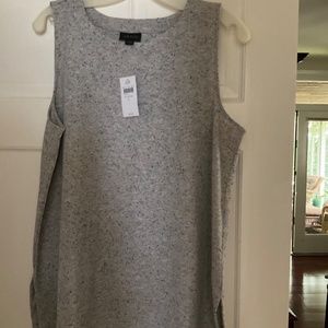 J. Jill Wearever Layering Tank Top Womens L Sleeveless Slit Side Gray Multi NWTJ